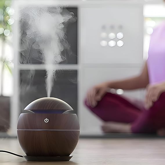 Humidificador Esférico Madera LED 5V