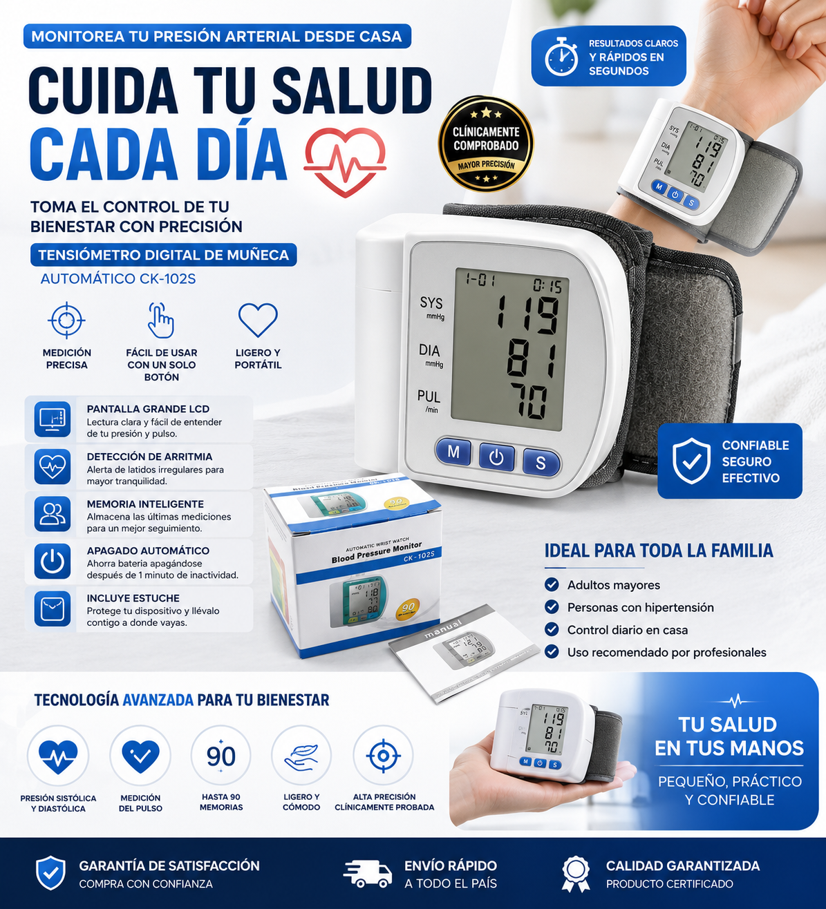 TENSIÓMETRO DIGITAL DE MUÑECA