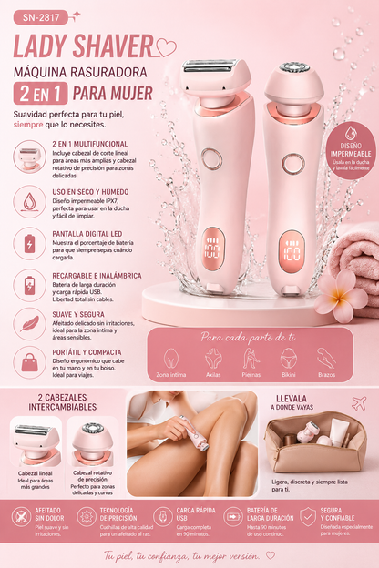 Máquina rasuradora íntima 2 en 1 Mujer