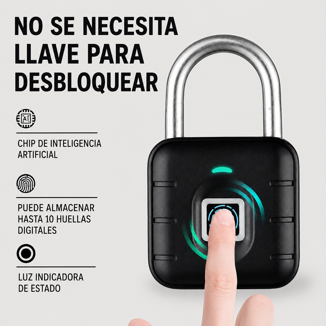 CANDADO CON SENSOR DE HUELLA