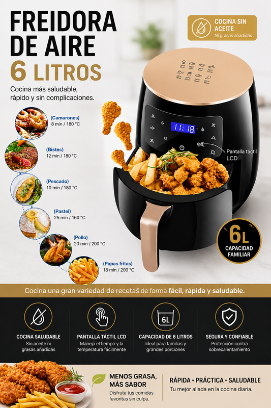 FREIDORA DE AIRE 6 LITROS