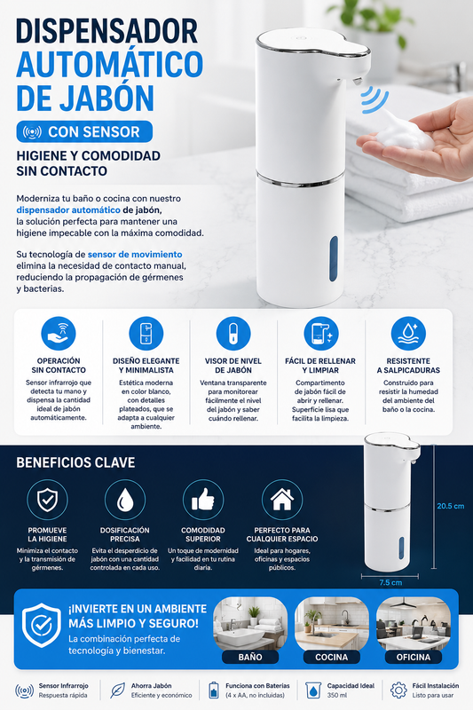 Dispensador automático de jabón
