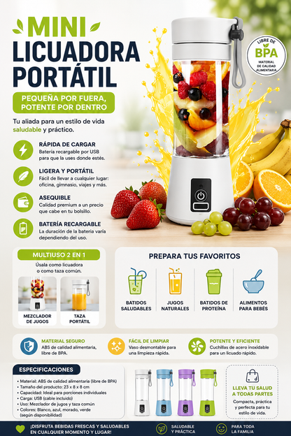 Licuadora Portátil Recargable